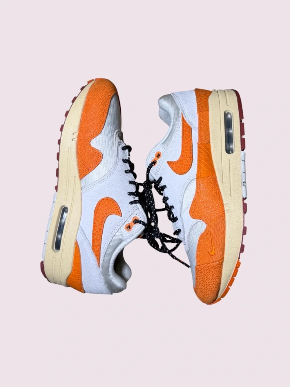 ike Air Max 1 Light Bone/Magma Orange DZ4709-001 Women's Size 8.5 Medium